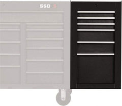 Proto - 6 Drawer Black Side Cabinet - 19" Wide x 34" High x 25" Deep, Use with 500 Series Box - Exact Industrial Supply