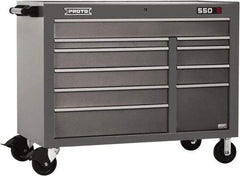 Proto - 10 Drawer Mobile Workstation - 50" Wide x 25-1/4" Deep x 41" High, Steel, Dual Black - Exact Industrial Supply