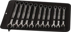 Wera - 11 Piece, 8mm to 19mm, Combination Wrench Set - Metric Measurement Standard, Chrome Vanadium Finish, Comes in Canvas Tool Holster - Exact Industrial Supply