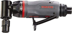 Proto - 1/4" Collet, Angle Handle, Angle Air Die Grinder - 23,000 RPM, Rear Exhaust, 2.7 CFM, 0.3 hp, 90 psi, 1/4" Inlet - Exact Industrial Supply