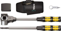 Wera - 1/2" Drive Square Head Ratchet Set - Nickel-Plated Finish, 13-27/64" OAL, 32 Gear Teeth - Exact Industrial Supply