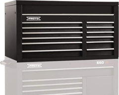 Proto - 12 Drawer Top Tool Chest - 50" Wide x 25-1/4" Deep x 27" High, Steel, Black - Exact Industrial Supply