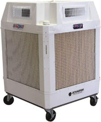 Schaefer Ventilation Equipment - 24 Gal Capacity, 1 hp, 2,460 & 1,660 CFM Evaporative Cooler - 13.7 Amp Rating, 115 Volts, 2 Speed - Exact Industrial Supply