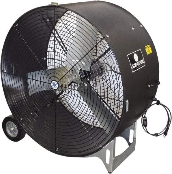 Schaefer Ventilation Equipment - 36" Blade, 1/2 hp, 11,700 CFM, Industrial Circulation Fan - Portable with Wheels, 1 Speed - Exact Industrial Supply