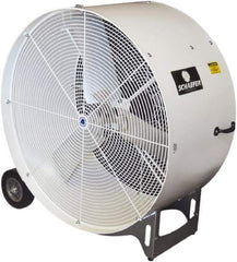 Schaefer Ventilation Equipment - 42" Blade, 3/4 hp, 10,900 & 16,600 CFM, Industrial Circulation Fan - Portable with Wheels, 2 Speed - Exact Industrial Supply