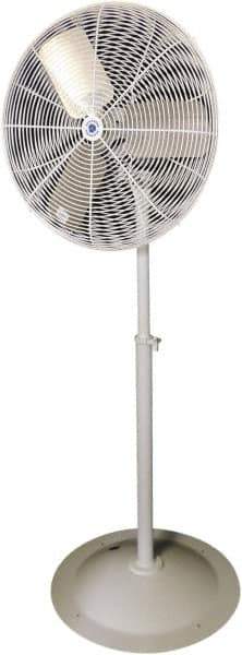 Schaefer Ventilation Equipment - 24" Blade, 1/4 hp, 4,900 & 5,400 CFM, Oscillating Industrial Circulation Fan - Pedestal, 2 Speed - Exact Industrial Supply