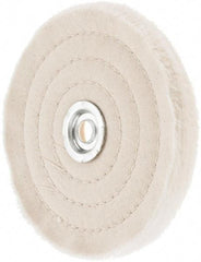 Value Collection - 6" Diam x 1/2" Thick Unmounted Buffing Wheel - 50 Ply, Polishing, 1" Arbor Hole, Medium Density - Exact Industrial Supply