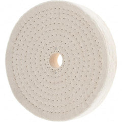 Value Collection - 8" Diam x 1" Thick Unmounted Buffing Wheel - 80 Ply, Polishing, 1" Arbor Hole, Hard Density - Exact Industrial Supply