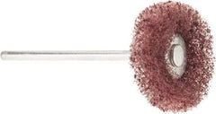 Made in USA - 7/8" Diam x 1/4" Thick, Soft Mounted Polishing Wheel - 0 Ply, Fine Grade, 3/32" Shank Diam - Exact Industrial Supply