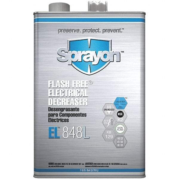 Sprayon - 1 Gallon Can Electrical Grade Cleaner/Degreaser - 37,000 Volt Dielectric Strength, Nonflammable, Food Grade, Plastic Safe - Exact Industrial Supply