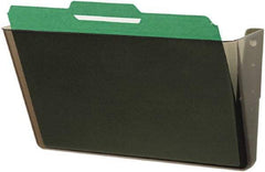 Deflect-o - 13" Wide x 7" High x 4" Deep Plastic Wall File - 1 Compartment, Smoke - Exact Industrial Supply
