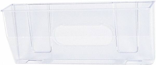 Deflect-o - 15" Wide x 6-3/8" High x 3" Deep Plastic Wall File - 1 Compartment, Clear - Exact Industrial Supply