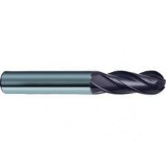4mm Dia. - 57mm OAL 4 FL Variable Helix Nano-A Carbide Ball Nose End Mill - Exact Industrial Supply