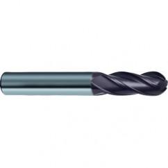 25mm Dia. - 121mm OAL 4 FL Variable Helix Nano-A Carbide Ball Nose End Mill - Exact Industrial Supply