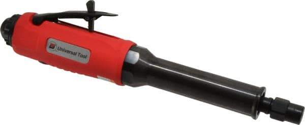 Universal Tool - 1/4" Collet, Straight Handle, Extended Length Air Die Grinder - 22,000 RPM, Rear Exhaust, 22 CFM, 0.9 hp, 90 psi, 1/4 NPT - Exact Industrial Supply