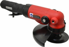 Universal Tool - 7" Wheel Diam, 7,500 RPM, Pneumatic Angle & Disc Grinder - 5/8-11 Spindle, 28 CFM, Side Exhaust - Exact Industrial Supply