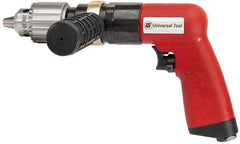 Universal Tool - 1/2" Reversible Keyed Chuck - Pistol Grip Handle, 400 RPM, 4.6 CFM, 0.8 hp, 90 psi - Exact Industrial Supply