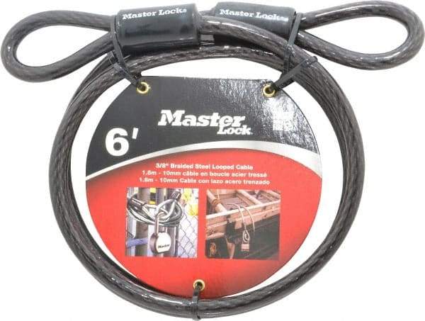 Master Lock - 6' Long Heavy Duty Cable - 3/8" Diam - Exact Industrial Supply
