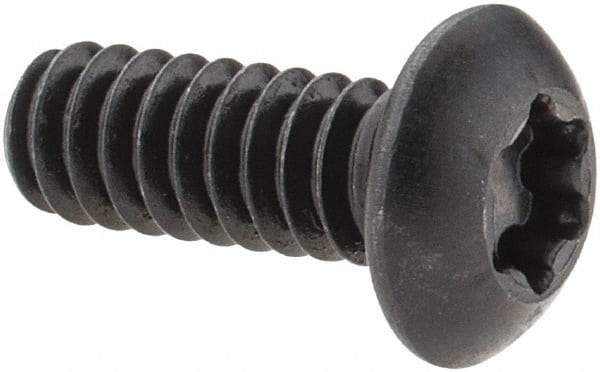 Camcar - #10-24 UNC Torx Plus Drive, Button Screw - Alloy Steel, Black Oxide Finish, Fully Threaded, 1/2" Length Under Head - Exact Industrial Supply