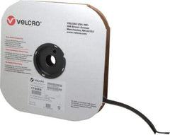 VELCRO Brand - 1" Wide x 10 Yd Long Adhesive Backed Hook Roll - Continuous Roll, Black - Exact Industrial Supply