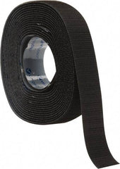 VELCRO Brand - 1" Wide x 5 Yd Long Adhesive Backed Hook Roll - Continuous Roll, Black - Exact Industrial Supply