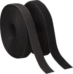 VELCRO Brand - 1" Wide x 10 Yd Long Sew On Hook & Loop Roll - Continuous Roll, Black - Exact Industrial Supply