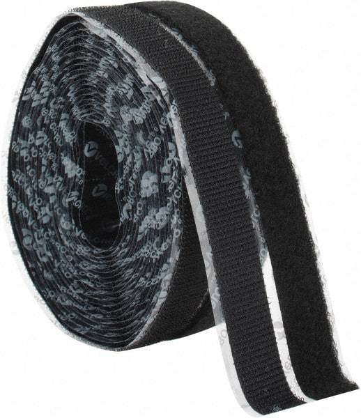 VELCRO Brand - 3/4" Wide x 5 Yd Long Adhesive Backed Hook & Loop Roll - Continuous Roll, Black - Exact Industrial Supply