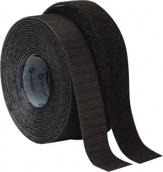 VELCRO Brand - 1" Wide x 5 Yd Long Adhesive Backed Hook & Loop Roll - Continuous Roll, Black - Exact Industrial Supply