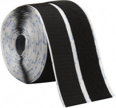 VELCRO Brand - 2" Wide x 10 Yd Long Adhesive Backed Hook & Loop Roll - Continuous Roll, Black - Exact Industrial Supply