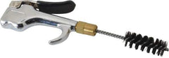 Coilhose Pneumatics - 150 Max psi Brush Tip Thumb Lever Blow Gun - 1/4 NPT, 4-1/2" Tube Length, Zinc Body, Brass Tip, Nylon Brush - Exact Industrial Supply