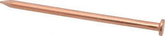 Made in USA - 20D, 6 Gauge, 4" OAL Common Nails - Smooth Shank, Copper - Exact Industrial Supply
