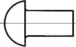 RivetKing - 5/32" Body Diam, Round Uncoated Aluminum Solid Rivet - 1/4" Length Under Head, Grade 1100F - Exact Industrial Supply