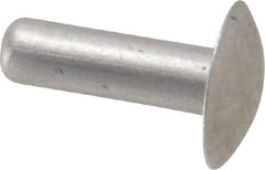 Made in USA - 3/16" Body Diam, Brazier Aluminum Solid Rivet - 5/8" Length Under Head, Grade 1100F, 0.467" Head Diam x 3/32" Head Height - Exact Industrial Supply