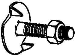 Value Collection - 5/16-18, 1-1/2" OAL, 1-3/16" Head Diam, Steel Elevator Bolt - Uncoated, Fanged Head, UNC Thread, Grade 2 - Exact Industrial Supply