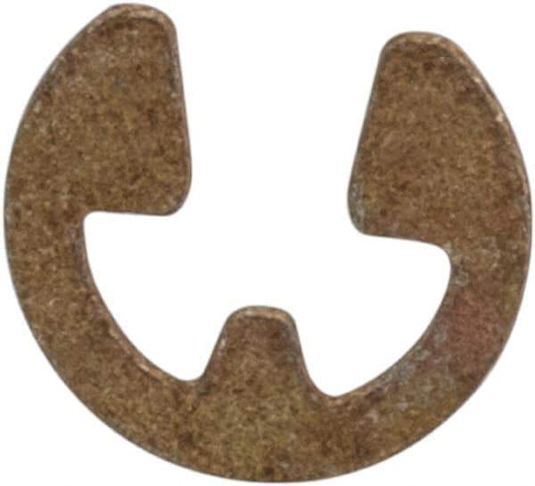 Rotor Clip - 0.052" Groove Diam, 1/16" Shaft Diam, Zinc Yellow Dichromate Steel, E Style External Retaining Rings - 0.012" Groove Width, 0.005" Groove Depth, 0.01" Ring Thickness, Grade 1060-1090 - Exact Industrial Supply
