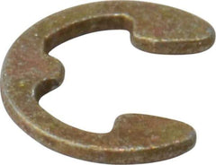 Rotor Clip - 0.102" Groove Diam, 9/64" Shaft Diam, Zinc Yellow Dichromate Steel, E Style External Retaining Rings - 0.02" Groove Width, 0.019" Groove Depth, 0.015" Ring Thickness, Grade 1060-1090 - Exact Industrial Supply