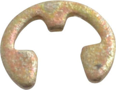Rotor Clip - 0.116" Groove Diam, 5/32" Shaft Diam, Zinc Yellow Dichromate Steel, E Style External Retaining Rings - 0.029" Groove Width, 0.02" Groove Depth, 0.025" Ring Thickness, Grade 1060-1090 - Exact Industrial Supply