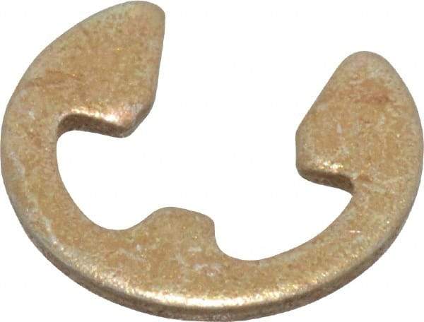 Rotor Clip - 0.127" Groove Diam, 11/64" Shaft Diam, Zinc Yellow Dichromate Steel, E Style External Retaining Rings - 0.029" Groove Width, 0.022" Groove Depth, 0.025" Ring Thickness, Grade 1060-1090 - Exact Industrial Supply