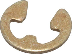Rotor Clip - 0.127" Groove Diam, 11/64" Shaft Diam, Zinc Yellow Dichromate Steel, E Style External Retaining Rings - 0.029" Groove Width, 0.022" Groove Depth, 0.025" Ring Thickness, Grade 1060-1090 - Exact Industrial Supply