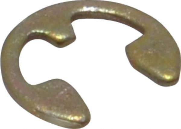 Rotor Clip - 0.147" Groove Diam, 3/16" Shaft Diam, Zinc Yellow Dichromate Steel, E Style External Retaining Rings - 0.029" Groove Width, 0.02" Groove Depth, 0.025" Ring Thickness, Grade 1060-1090 - Exact Industrial Supply