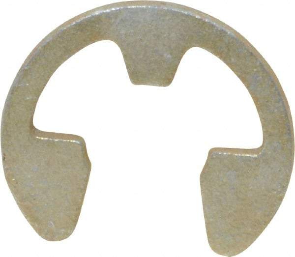 Rotor Clip - 3/16" Groove Diam, 7/32" Shaft Diam, Zinc Yellow Dichromate Steel, E Style External Retaining Rings - 0.029" Groove Width, 0.015" Groove Depth, 0.025" Ring Thickness, Grade 1060-1090 - Exact Industrial Supply