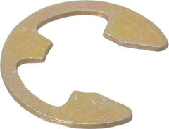 Rotor Clip - 1/4" Groove Diam, 5/16" Shaft Diam, Zinc Yellow Dichromate Steel, E Style External Retaining Rings - 0.029" Groove Width, 0.031" Groove Depth, 0.025" Ring Thickness, Grade 1060-1090 - Exact Industrial Supply