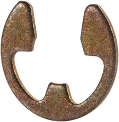 Rotor Clip - 0.303" Groove Diam, 3/8" Shaft Diam, Zinc Yellow Dichromate Steel, E Style External Retaining Rings - 0.039" Groove Width, 0.036" Groove Depth, 0.035" Ring Thickness, Grade 1060-1090 - Exact Industrial Supply