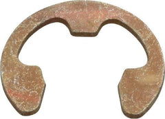 Rotor Clip - 0.396" Groove Diam, 1/2" Shaft Diam, Zinc Yellow Dichromate Steel, E Style External Retaining Rings - 0.046" Groove Width, 0.052" Groove Depth, 0.042" Ring Thickness, Grade 1060-1090 - Exact Industrial Supply
