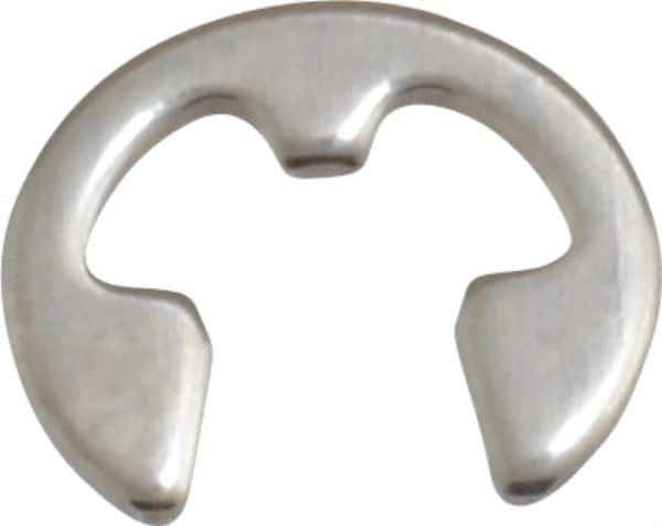 Rotor Clip - 0.127" Groove Diam, 11/64" Shaft Diam, Stainless Steel, E Style External Retaining Rings - 0.029" Groove Width, 0.022" Groove Depth, 0.025" Ring Thickness, Grade 15-7 Grade 632 - Exact Industrial Supply