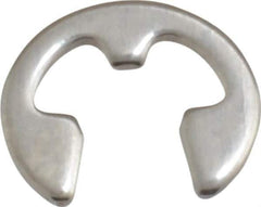 Rotor Clip - 0.127" Groove Diam, 11/64" Shaft Diam, Stainless Steel, E Style External Retaining Rings - 0.029" Groove Width, 0.022" Groove Depth, 0.025" Ring Thickness, Grade 15-7 Grade 632 - Exact Industrial Supply