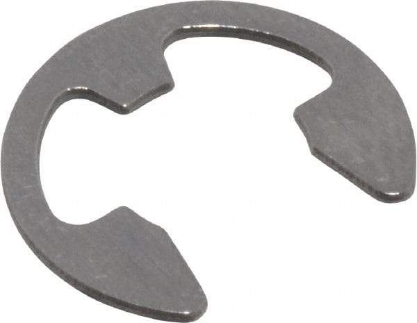 Rotor Clip - 1/4" Groove Diam, 5/16" Shaft Diam, Stainless Steel, E Style External Retaining Rings - 0.029" Groove Width, 0.031" Groove Depth, 0.025" Ring Thickness, Grade 15-7 Grade 632 - Exact Industrial Supply