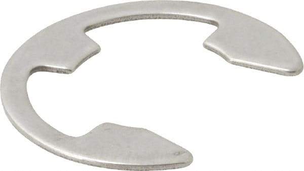 Rotor Clip - 0.835" Groove Diam, 63/64" Shaft Diam, Stainless Steel, E Style External Retaining Rings - 0.056" Groove Width, 0.074" Groove Depth, 0.05" Ring Thickness, Grade 15-7 Grade 632 - Exact Industrial Supply