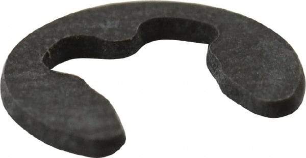 Rotor Clip - 3.2mm Groove Diam, 4 to 5mm Shaft Diam, Phosphate & Oil Steel, E Style External Retaining Rings - 0.64mm Groove Width, 0.6mm Ring Thickness, Grade 1060-1090 - Exact Industrial Supply