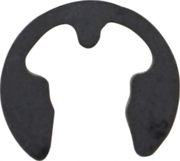 Rotor Clip - 5mm Groove Diam, 6 to 8mm Shaft Diam, Phosphate & Oil Steel, E Style External Retaining Rings - 0.74mm Groove Width, 0.7mm Ring Thickness, Grade 1060-1090 - Exact Industrial Supply